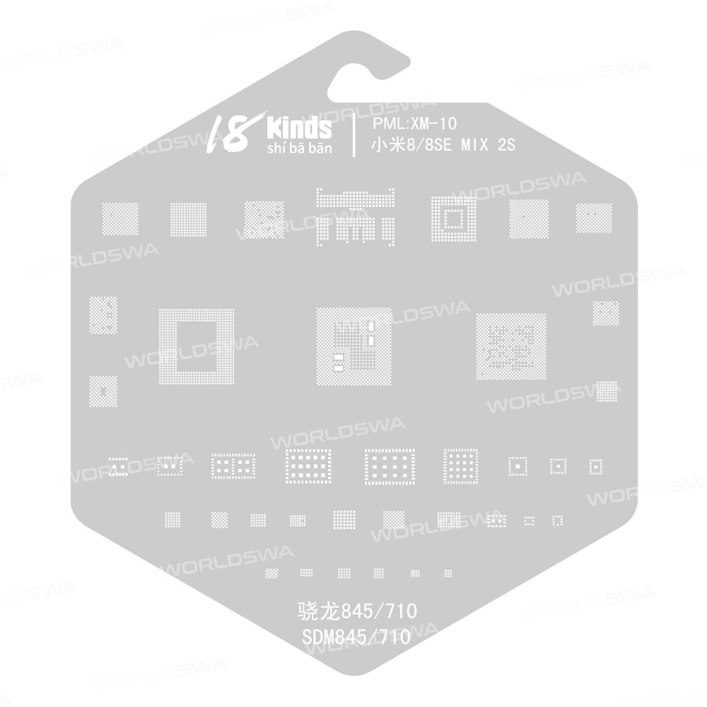 18 Kinds CPU BGA IC Reballing Stencil Kits for Xiaomi Phones