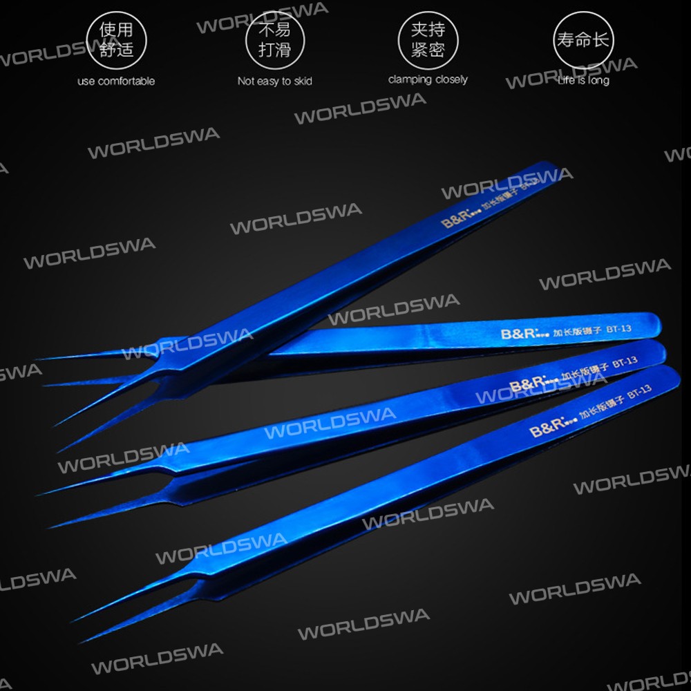 B&R BT-11 BT-12 BT-13 BT-14 Precision Lengthened Anti-static Stainless Steel Tweezer