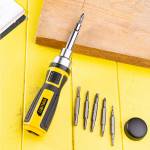 Deli DL260016 16-in-1 Three-Way Adjustable Chrome Vanadium Steel Ratchet Screwdriver