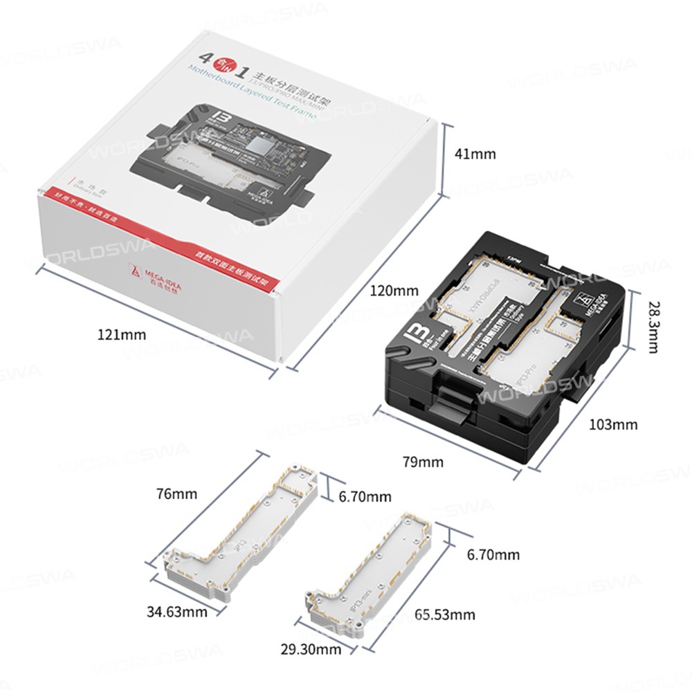 Mega-Idea iSocket 4-in-1 Mainboard Layered Test Frame for iPhone 13 / 13 Mini / 13 Pro / 13Pro Max