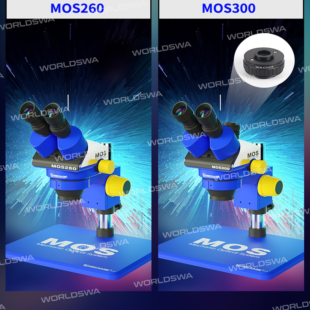 Mechanic MOS260 / MOS300 6X-45X Binocular / Trinocular 360° Rotate HD Stereo Microscope