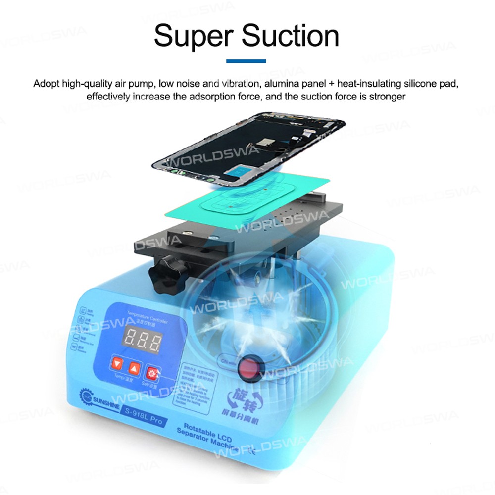 sunshine s-918l-pro-85-inch-360-rotary-screen-heating-separator-for-lcd-screen-separation-9
