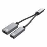 2-in-1 Multifunction Dual Port Type-C OTG Adapter Cable