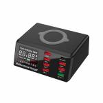 X9 8 Ports 100W Smart LED Display Wireless PD QC3.0 USB Universal Fast Charger Base