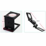 Portable 10X Handheld Zinc Alloy Foldable Magnifying Glass with 2 LED Lamp
