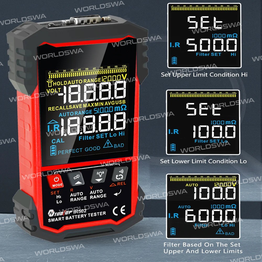 tooltop ir500-ir502-battery-internal-resistance-tester-for-lead-acid-nickel-cadmium-lithium-battery-
