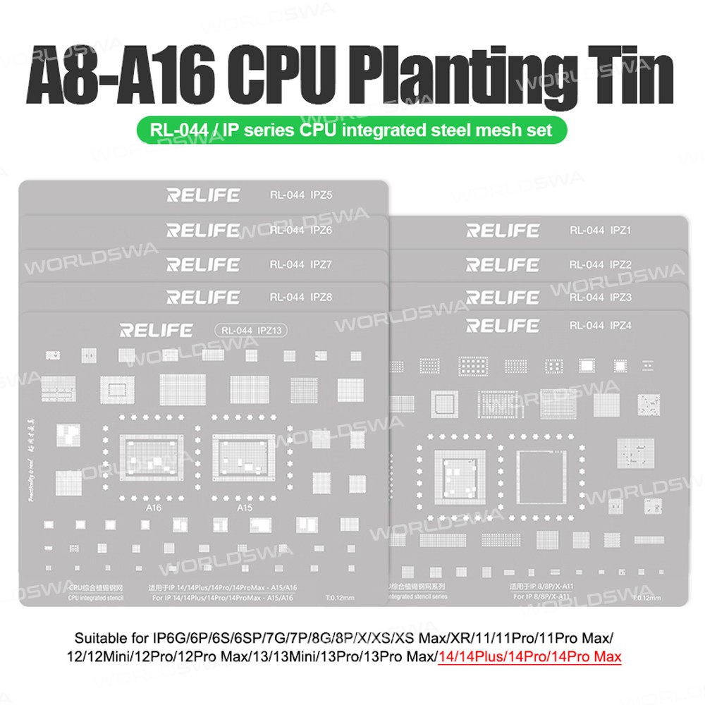 relife rl-044-iphone-series-cpu-tin-planting-steel-mesh-set-2