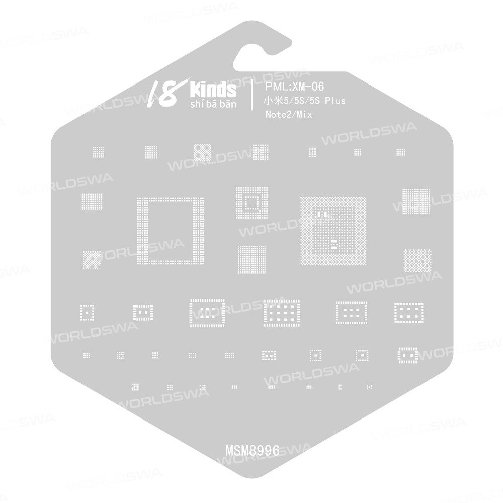 18 Kinds CPU BGA IC Reballing Stencil Kits for Xiaomi Phones