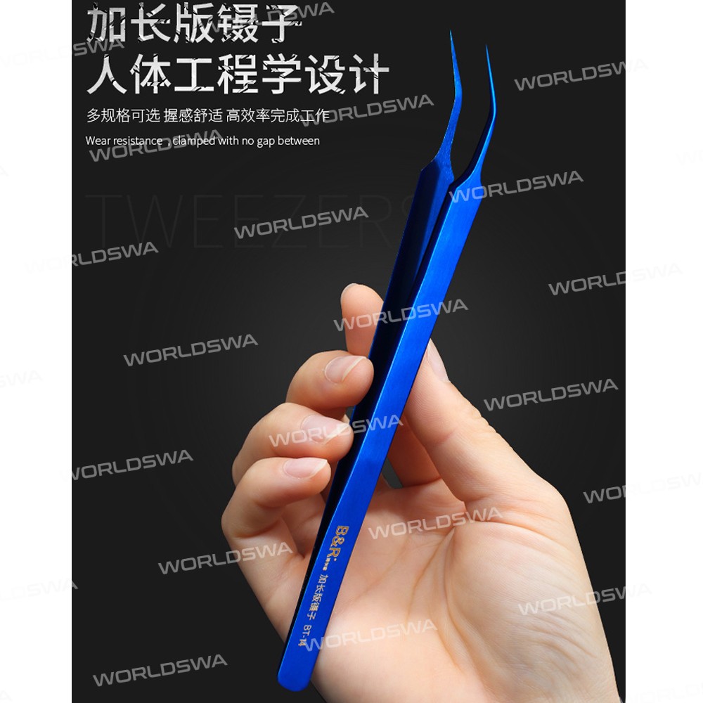 B&R BT-11 BT-12 BT-13 BT-14 Precision Lengthened Anti-static Stainless Steel Tweezer
