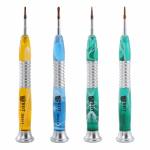 BST-365 4-in-1 Colorful Amber Aluminium Alloy Handle S2 Steel Bit Screwdriver Set