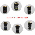 4X 10X 20X 40X 60X 100X High Quality Biological Microscope Objectives Achromatic lens - Black
