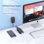 Orico SWU3-4A 4-Port High-speed USB 3.0 Split Control Hub With Power Adapter Support BC1.2 Charging