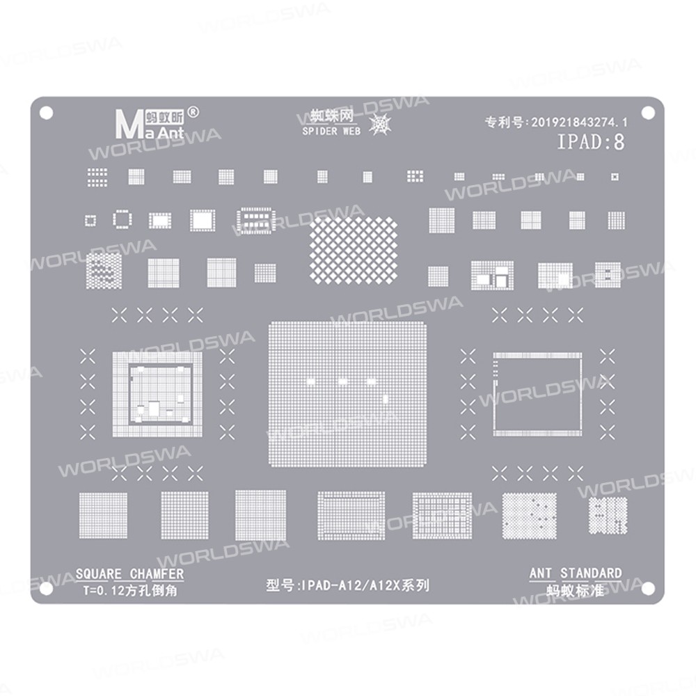 maant ipad-series-8-in-1-012mm-square-chamfer-bga-reballing-stencil-for-ipad-9