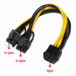 Tishric 8 Pin PCI Express To Dual PCI-E 6+2 Pin Motherboard Graphics Card Cable Power Data Cable 20c