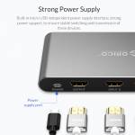 Orico HS3-A1 Aluminum Alloy Infrared Remote Control HDMI Switcher DP(M) to DVI (F) HD Video Adapter