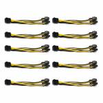 Tishric 8 Pin PCI Express To Dual PCI-E 6+2 Pin Motherboard Graphics Card Cable Power Data Cable 20c