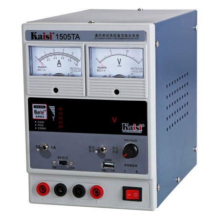 Kaisi K-1505TA 15V 5A Pointer-Type Digital Variable DC Power Supply for Mobile Phone Repair
