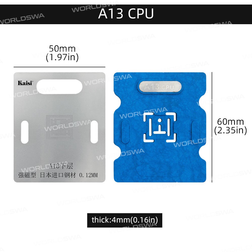 Kaisi Bottom Layer BGA Reballing Stencil Planting Tin Platform for Apple A10 to A14 CPU