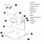 Kailiwei 0655EI 6X-55X Double Light Zoom Industrial Stereo Microscope for BGA Welding Phone Repair
