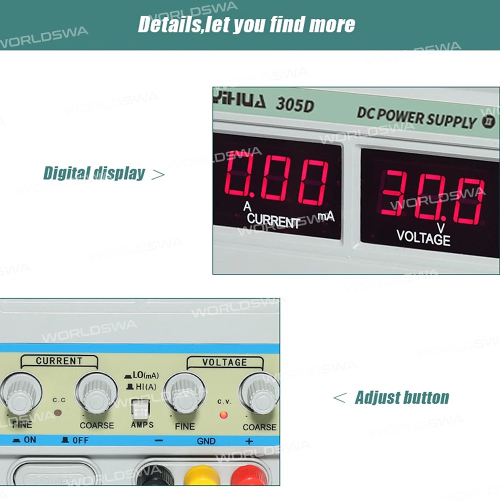 yihua 305d-ii-30v-5a-3-digital-display-high-precision-adjustable-dc-power-supply-8
