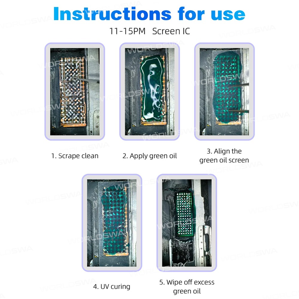 jtx screen-ic-special-green-oil-mesh-for-iphone-11-to-15pro-max-3