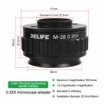 relife m-28-035x-05x-ctv-lens-connector-adapter-for-trinocular-stereo-microscope-8