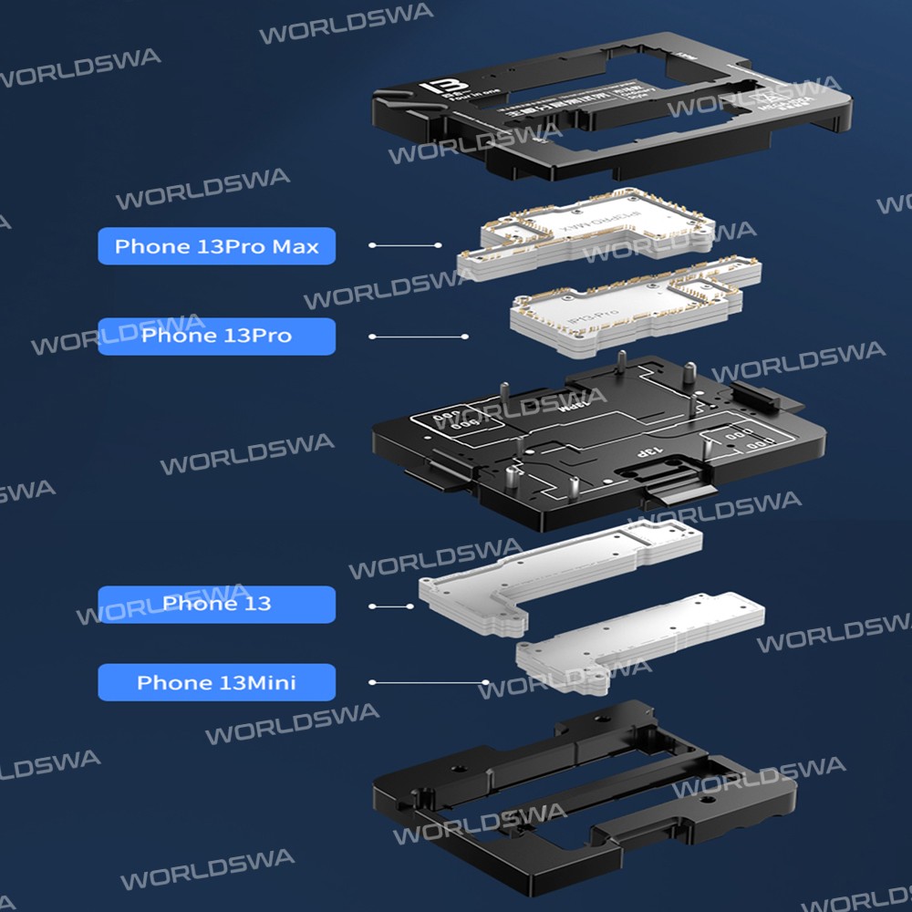 Mega-Idea iSocket 4-in-1 Mainboard Layered Test Frame for iPhone 13 / 13 Mini / 13 Pro / 13Pro Max