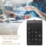 Portable 18 Keys USB Wired Driver-free Mini Digital Keyboard for Desktop Laptop